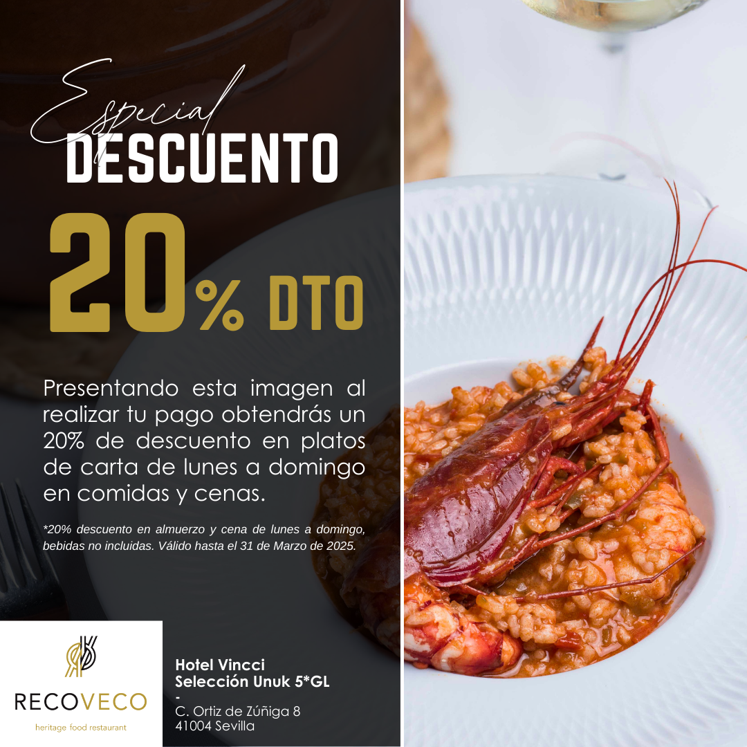 20 por ciento de descuento en Restaurante Recoveco en Sevilla